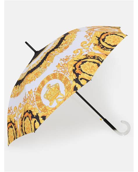 Versace: White & Gold Barocco Umbrella 